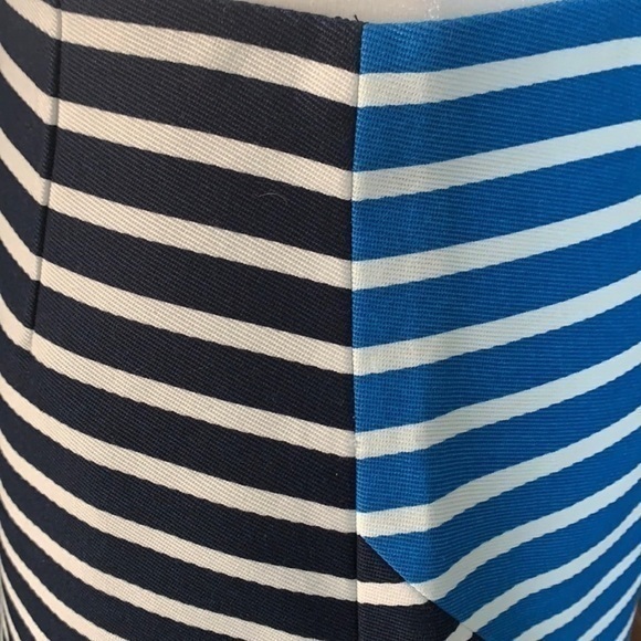 NWT J. CREW A-Line Striped Cotton Skirt Blue and White‎ Lined Size 2. - Picture 9 of 13